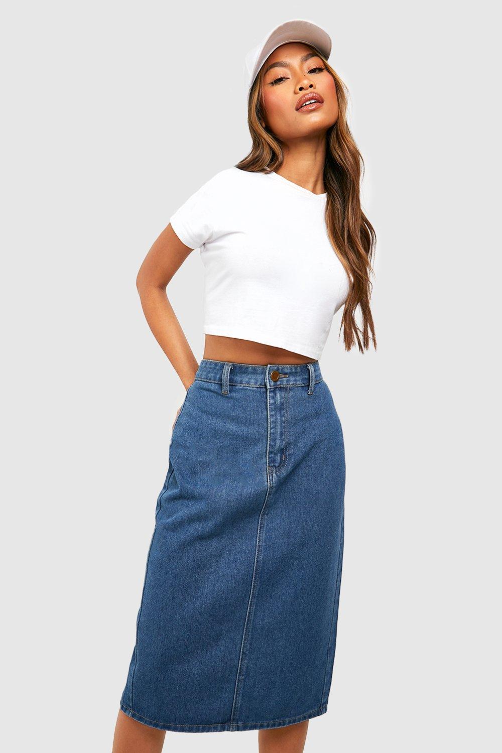 High waisted clearance jean skirt uk